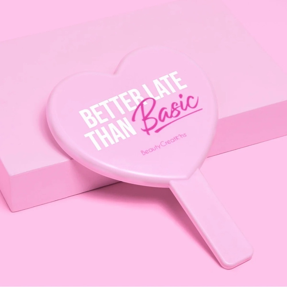 Beauty Creations Heart Mirror – “Better Late Than Basic” | Super Cute + NWT!
